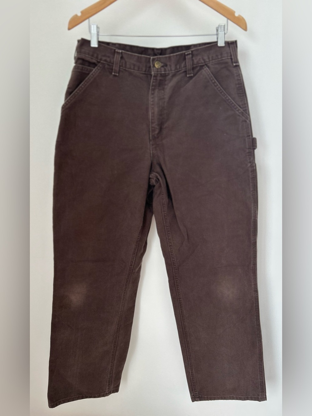 Carhartt B11 DKB Original Dungaree Fit Carpenter Pants Brown 33x32 measure 32x31